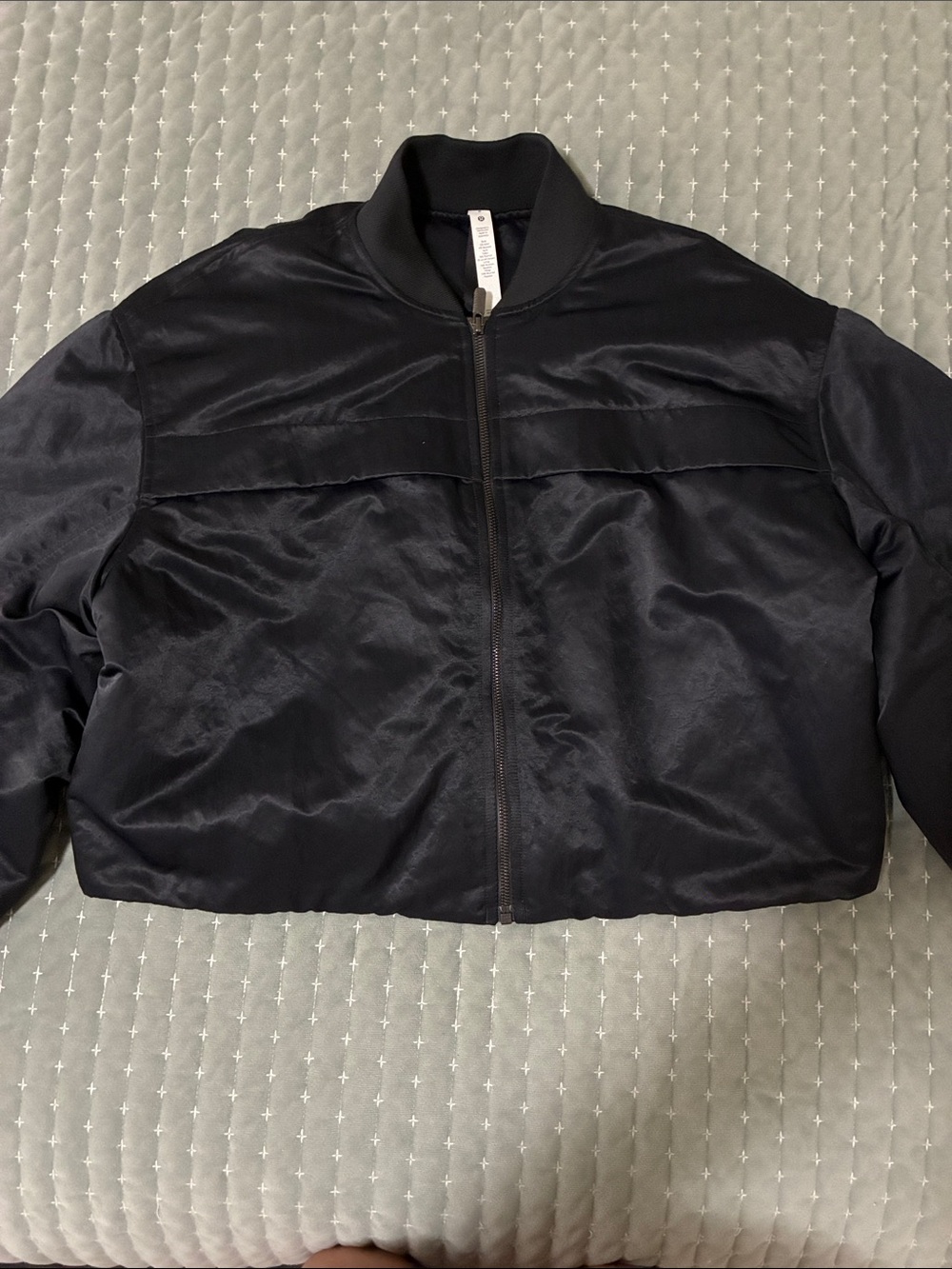 lululemon athletica Black ruched lightly insulated bomber Jacket